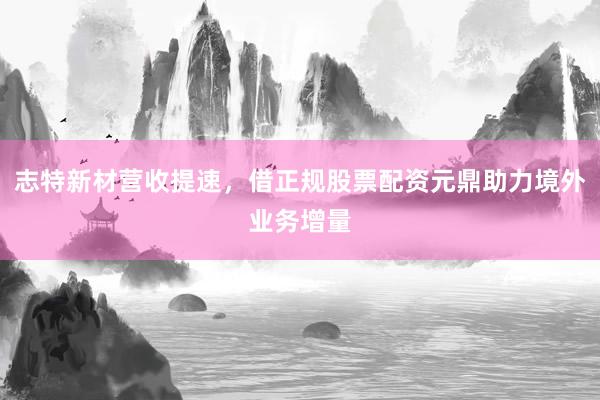 志特新材营收提速，借正规股票配资元鼎助力境外业务增量